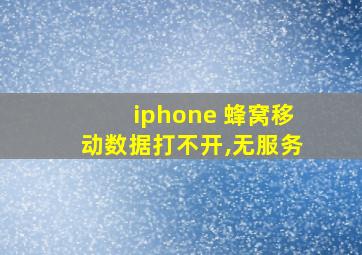 iphone 蜂窝移动数据打不开,无服务